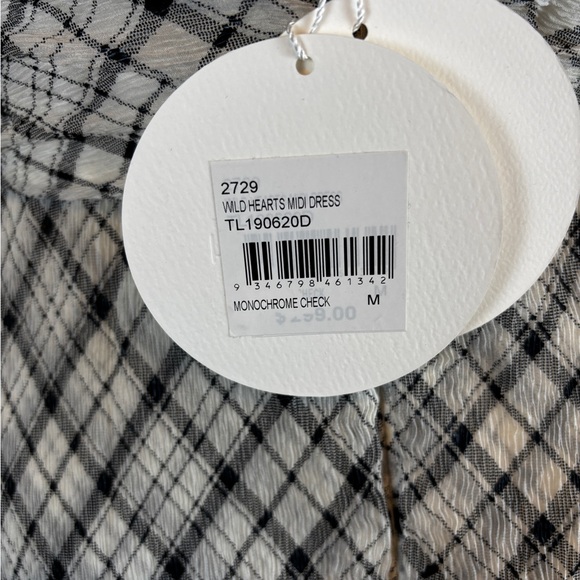 TALULAH La Maison Wild Heart Midi Dress Plaid NWT - Picture 8 of 9